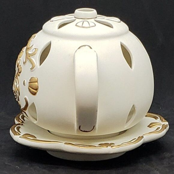 Partylite Cream Bisque Teapot Votive Candle Holder - Picture 12 of 15
